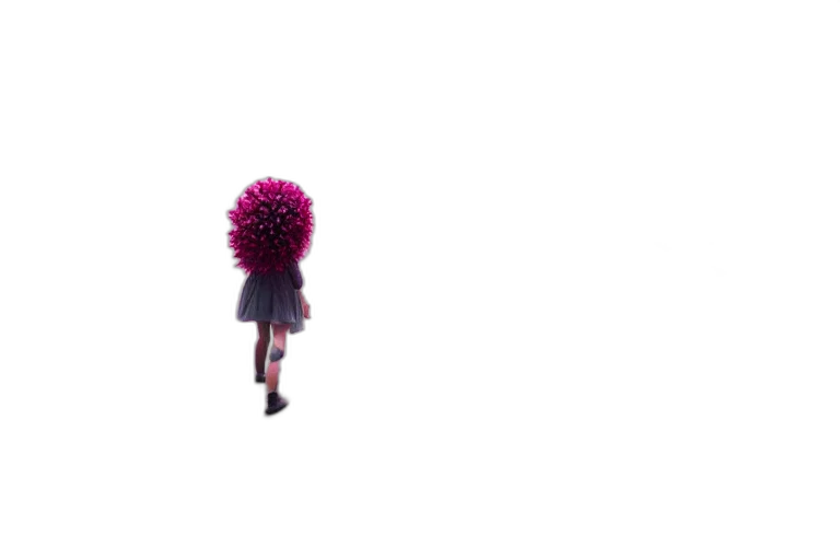 hair, umbrella, flower, dress, 3d render, concept art, pixel art, vaporwave transparent PNG cut-out