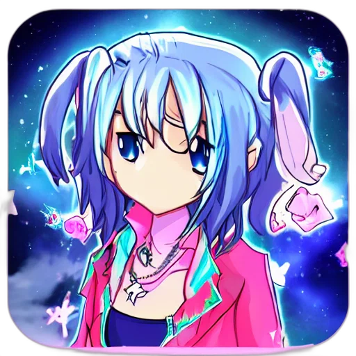 staff, anime, fantasy art, pixel art, concept art, outer space, blue, miracle transparent PNG cut-out
