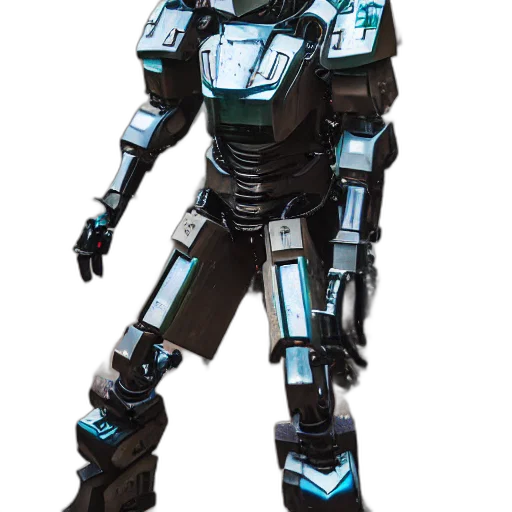 robot, weapon, concept art, 3d render, cyberpunk, pixel art, photography, rocksy transparent PNG cut-out