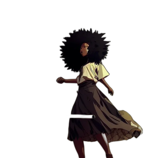 dress, hair, staff, crown, concept art, anime, cartoon, comic book art transparent PNG cut-out