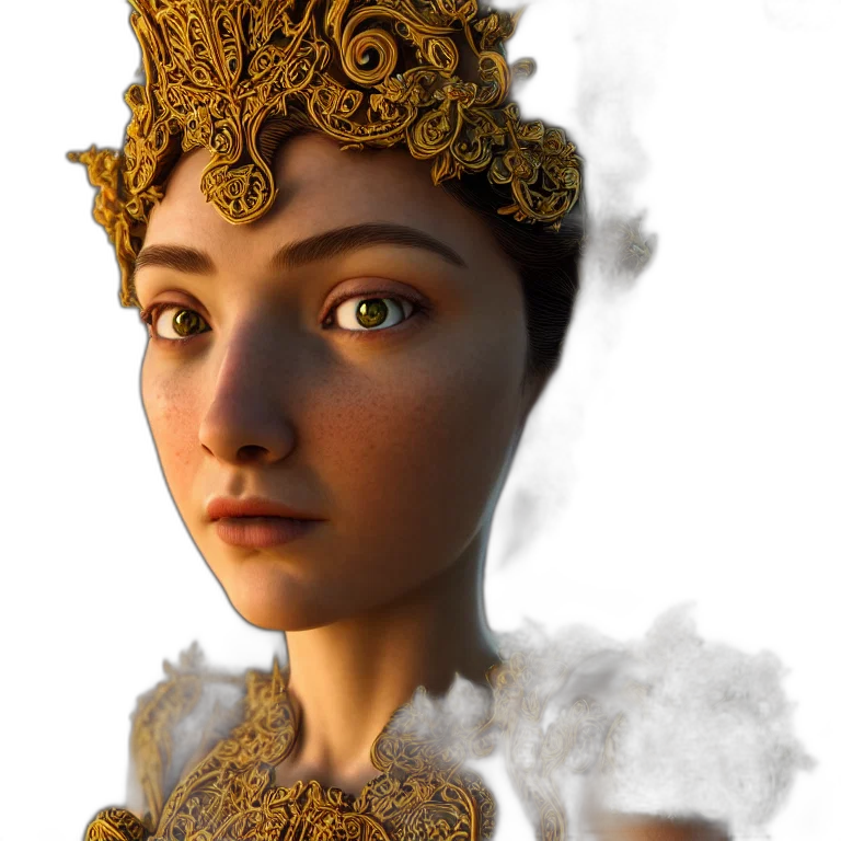 crown, face, jewelry, mask, fantasy art, 3d render, photorealistic, concept art transparent PNG cut-out
