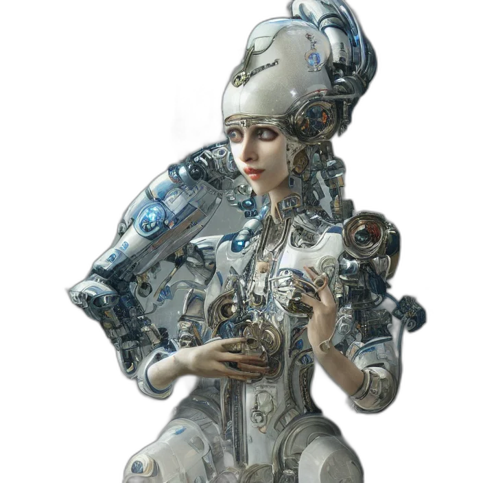 robot, dress, jewelry, face transparent PNG cut-out