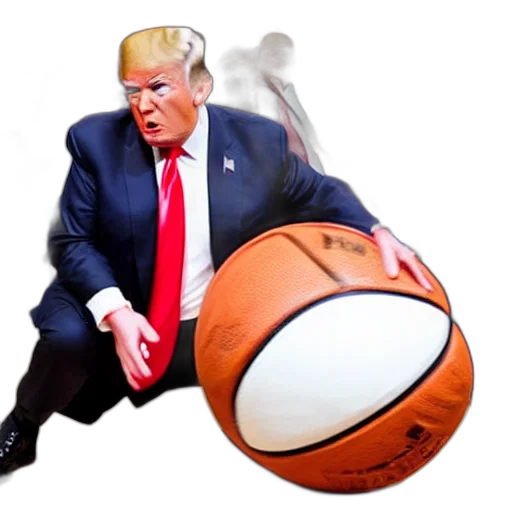 donald, trump, getting, hit, face, basketball transparent PNG cut-out