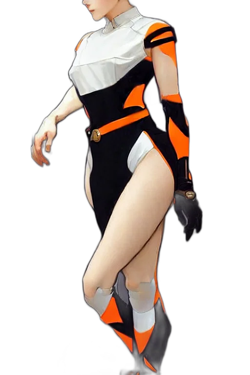 dress, robot, concept art, cyberpunk transparent PNG cut-out
