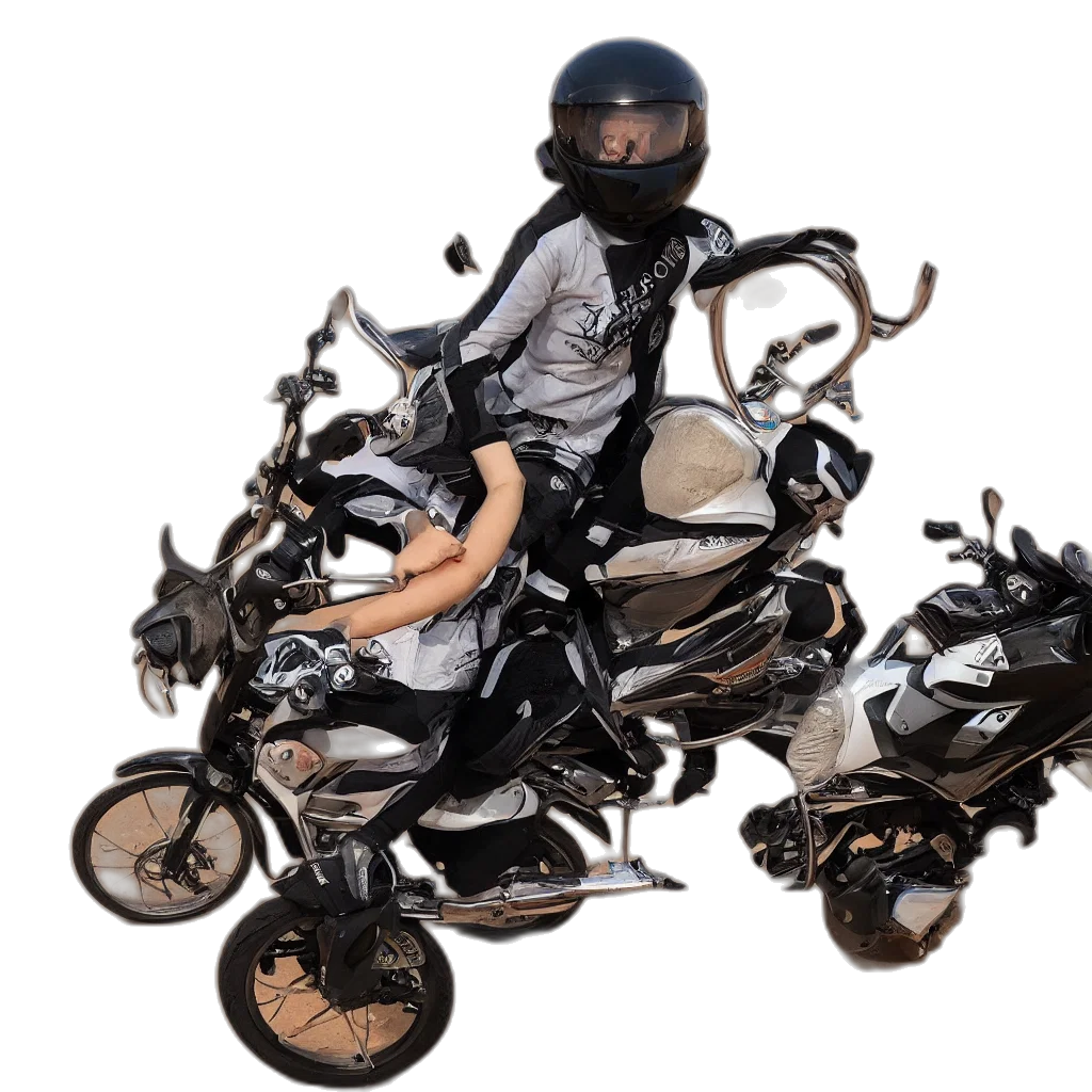 robot, 3d render, concept art, photorealistic, image, cat, riding, motercycle transparent PNG cut-out