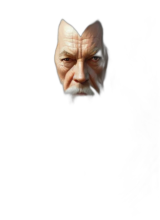 face, mask, staff, creature, photorealistic, concept art, fantasy art, 3d render transparent PNG cut-out