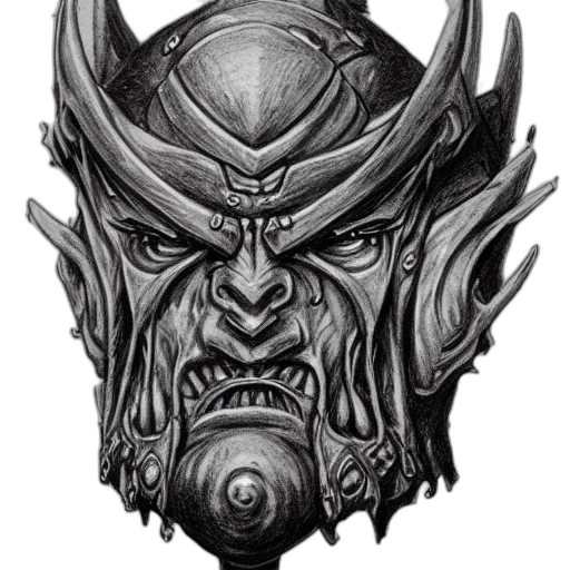 face, mask, crown, creature, fantasy art, concept art, pencil sketch, comic book art transparent PNG cut-out