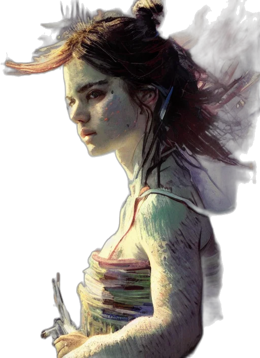 face, dress, mask, dragon, concept art, fantasy art, comic book art, watercolor transparent PNG cut-out