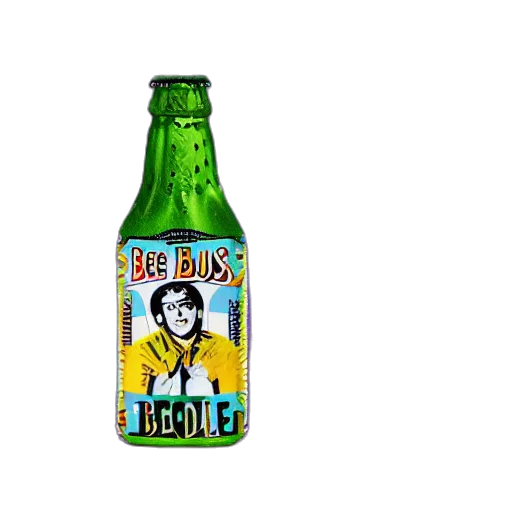 bottle, food, pixel art, 3d render, photorealistic, advertisement, beatles, soda transparent PNG cut-out
