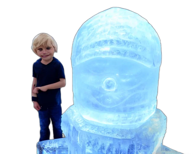 creature, face, 3d render, snow, ice, sculpture, there, little transparent PNG cut-out