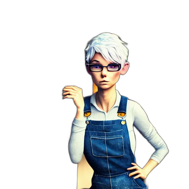 staff, dress, 3d render, concept art, cartoon, fantasy art, full, body transparent PNG cut-out