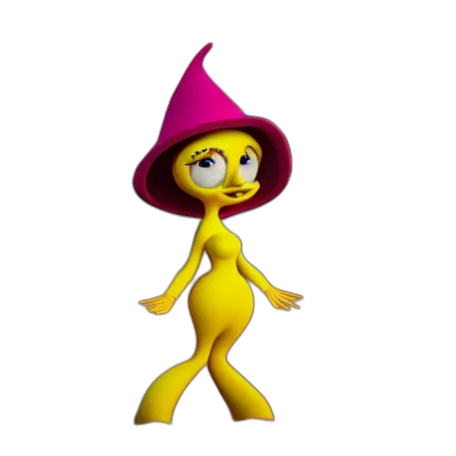 hat, dress, staff, creature transparent PNG cut-out
