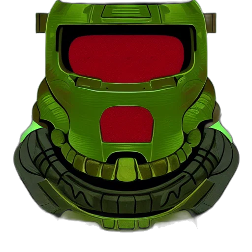 robot, mask, face, weapon, concept art, 3d render, pixel art, cartoon transparent PNG cut-out