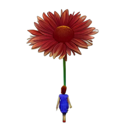 flower, staff, umbrella, robot transparent PNG cut-out
