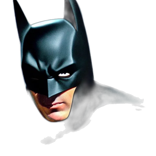 mask, face, comic book art, concept art, photorealistic, 3d render, michael, keaton transparent PNG cut-out