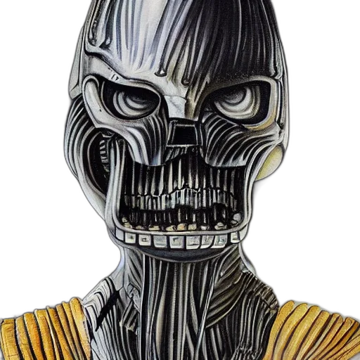 mask, robot, face, comic book art, concept art, photorealistic, fantasy art, painting transparent PNG cut-out