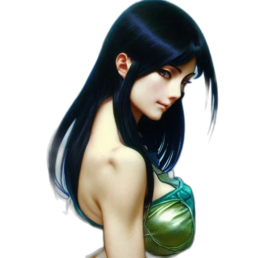 dress, face, jewelry, concept art transparent PNG cut-out
