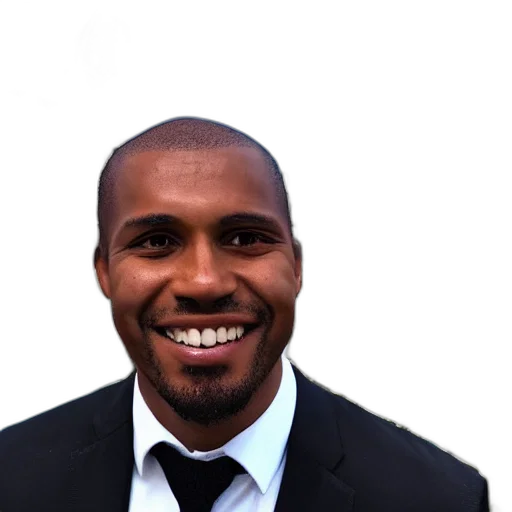 staff, face, high, quality, photo, black, man, wearing transparent PNG cut-out