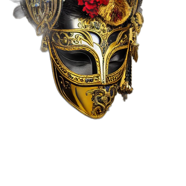 mask, crown, jewelry, face, fantasy art, concept art, 3d render, photorealistic transparent PNG cut-out