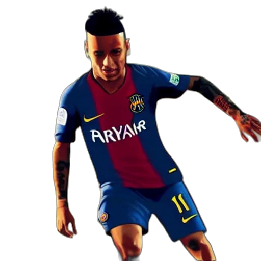 photorealistic, concept art, pixel art, 3d render, neymar, gta transparent PNG cut-out