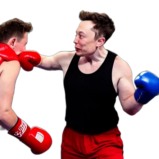 photorealistic, elon, musk, boxing, elmo transparent PNG cut-out
