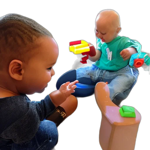3d render, playing, dall, much, fun transparent PNG cut-out