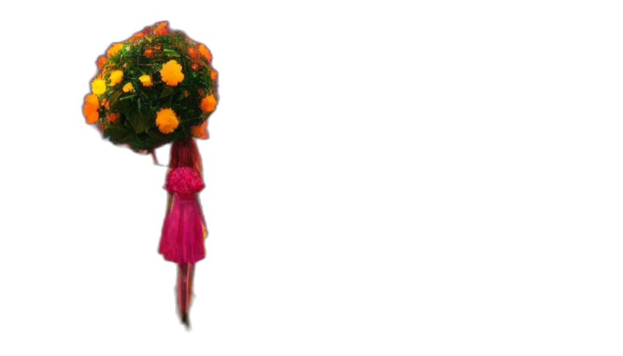 umbrella, flower, dress, hat transparent PNG cut-out