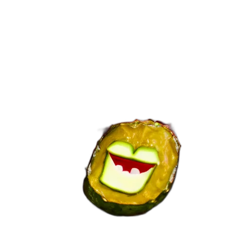 food, creature, crown, mask, pixel art, concept art, 3d render, photorealistic transparent PNG cut-out