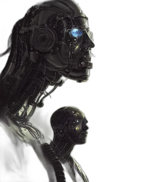 robot, cyberpunk, concept art, 3d render transparent PNG cut-out