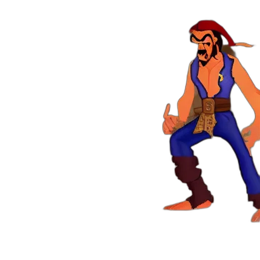 concept art, pixel art, 3d render, cartoon, monkey, island, game, guybrush transparent PNG cut-out