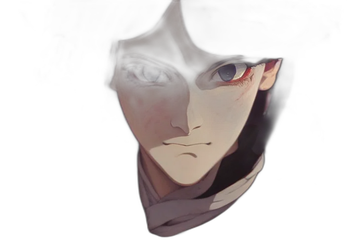 mask, face, robot, hat, concept art, photorealistic, anime, watercolor transparent PNG cut-out