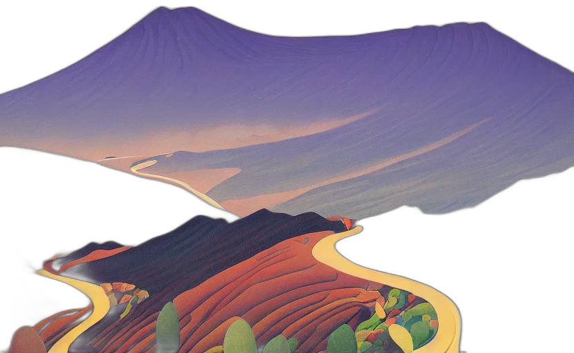 concept art, pixel art, sunset, forest transparent PNG cut-out
