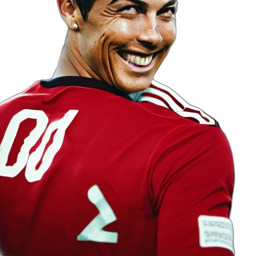 face, animal, photorealistic, christiano, ronaldo, smiling, portrait, lens transparent PNG cut-out