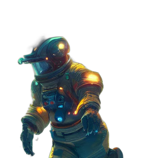 robot, staff, creature, weapon, concept art, cyberpunk, 3d render, fantasy art transparent PNG cut-out