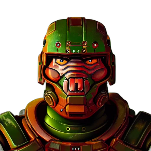 robot, face, mask, pixel art, concept art, 3d render, comic book art, green transparent PNG cut-out