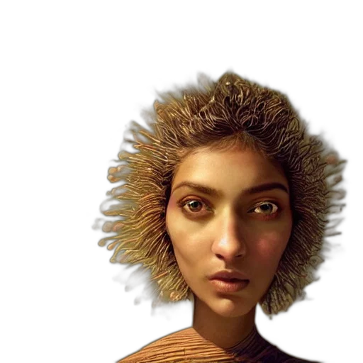 hair, face, hat, crown, photorealistic, concept art, fantasy art, 3d render transparent PNG cut-out