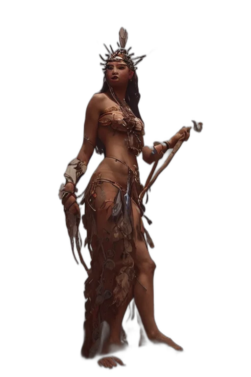 staff, dress, weapon, creature transparent PNG cut-out