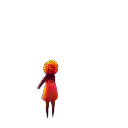dress, hair, flower, creature transparent PNG cut-out