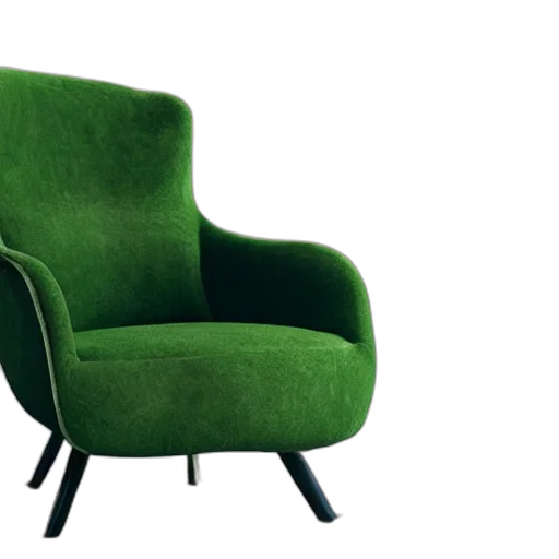 furniture, 3d render, photorealistic, green transparent PNG cut-out
