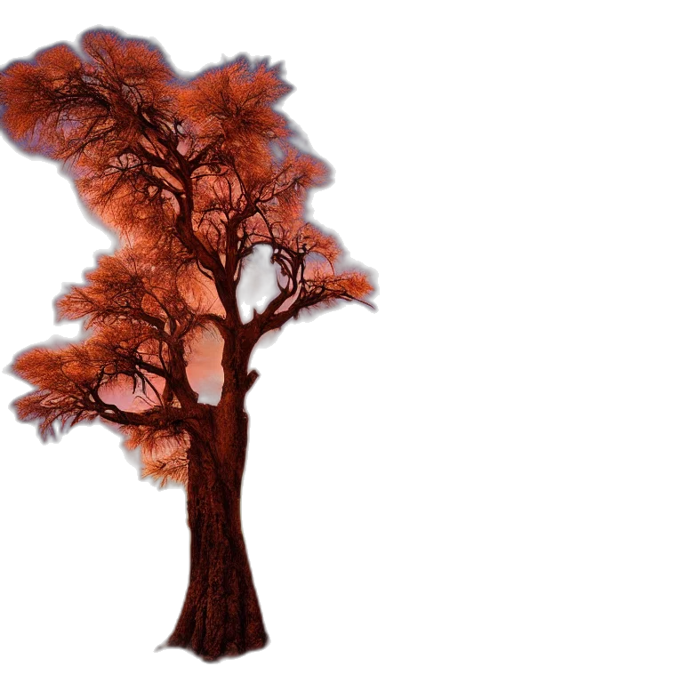 tree, crown, hair, animal, 3d render, concept art, photorealistic, fantasy art transparent PNG cut-out