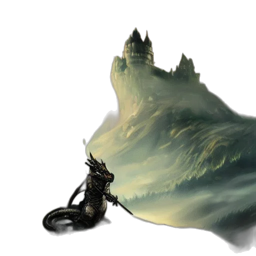 dragon, sword, creature, animal transparent PNG cut-out