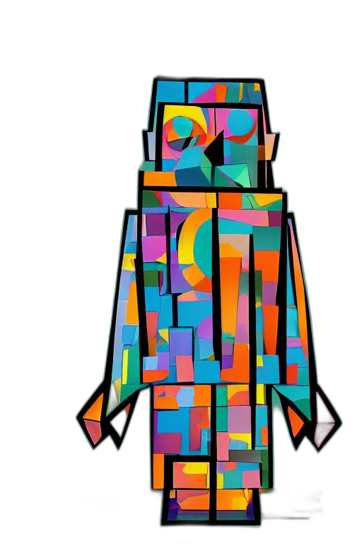 dress, jacket, robot, umbrella, pixel art, concept art, comic book art, cartoon transparent PNG cut-out