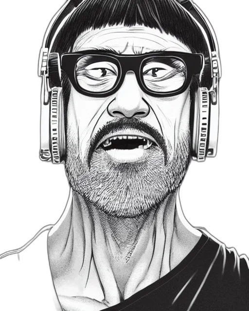 face, cartoon, comic book art, pencil sketch transparent PNG cut-out