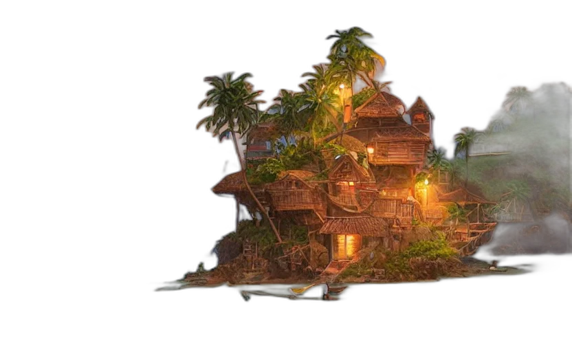 building, concept art, 3d render, fantasy art transparent PNG cut-out