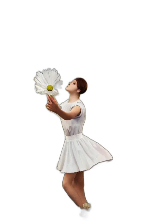 flower, dress, staff, photorealistic transparent PNG cut-out