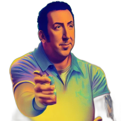 jacket, staff, weapon, face transparent PNG cut-out