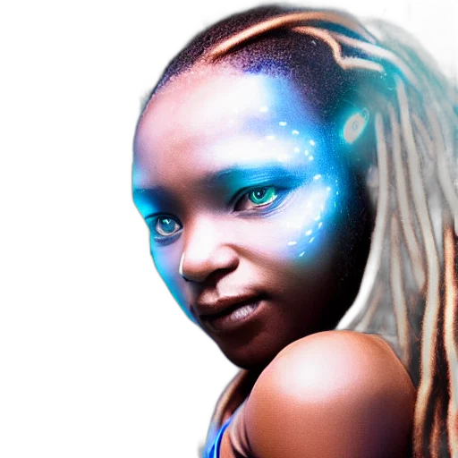 face, cyberpunk, photorealistic, concept art transparent PNG cut-out