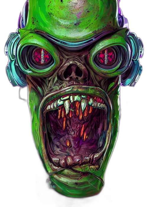 mask, face, creature, robot, concept art, comic book art, fantasy art, cyberpunk transparent PNG cut-out