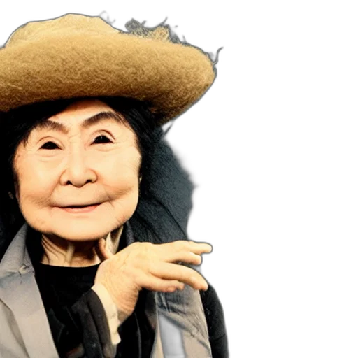 hat, face, yoko, ono transparent PNG cut-out