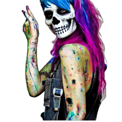 mask, cyberpunk, concept art, photorealistic, watercolor, colorful, neon, dark transparent PNG cut-out